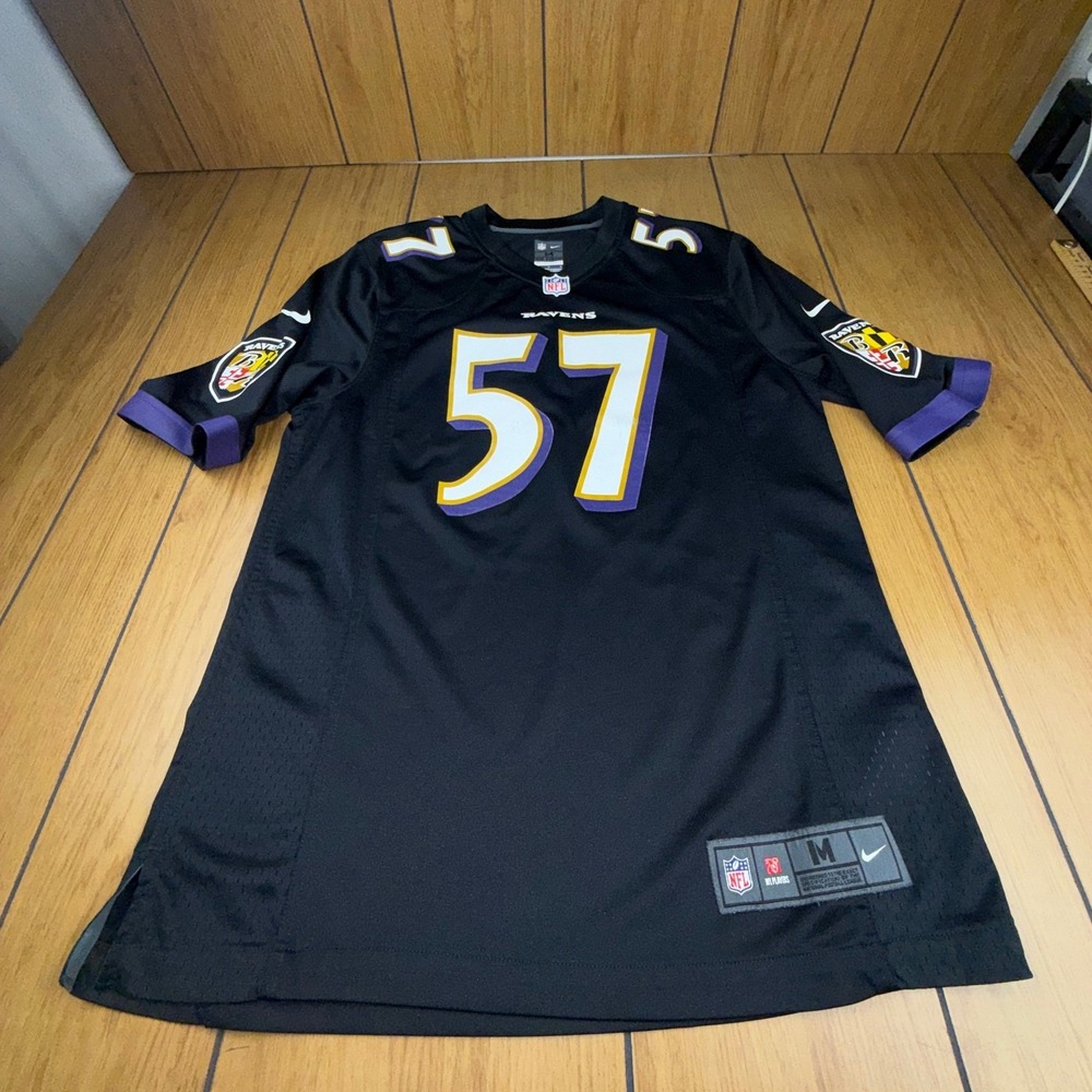Nike Baltimore Ravens CJ Mosley 57 NFL Jersey Mens Medium‎ Black On Field